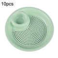 10pcs With Flavour Dish Dumpling Plate Wheat Straw Double Layer Drain Dish(Green)