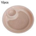 10pcs With Flavour Dish Dumpling Plate Wheat Straw Double Layer Drain Dish(Khaki)