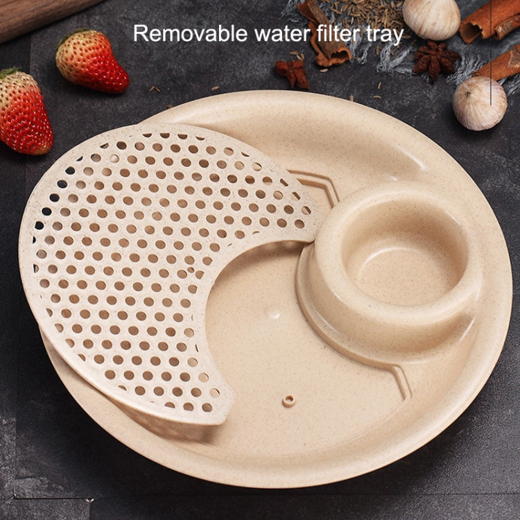 10pcs With Flavour Dish Dumpling Plate Wheat Straw Double Layer Drain Dish(Green)