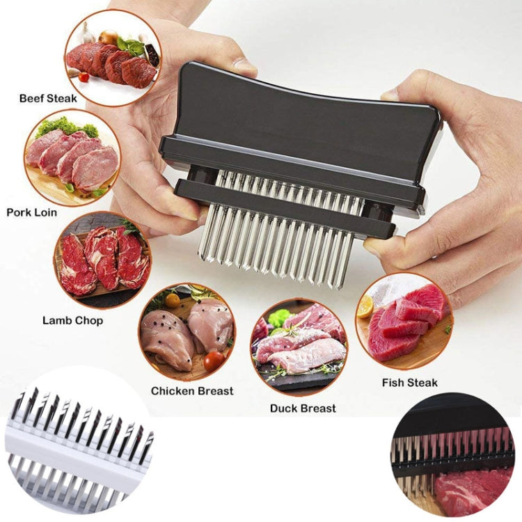 10B48 Tenderizer Pin Meat Looser 48 Pin Stainless Steel Meat Hammer(Black)
