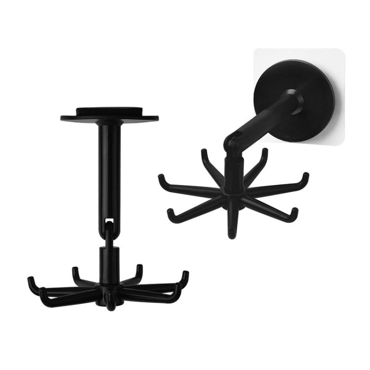 Multifunctional Rotating 7 Claws Hook Kitchen Storage 360 Degrees Without Trace Hooks(Black)