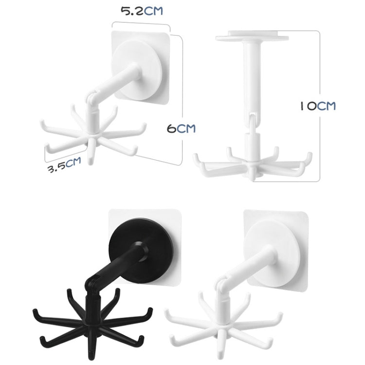 Multifunctional Rotating 7 Claws Hook Kitchen Storage 360 Degrees Without Trace Hooks(White)