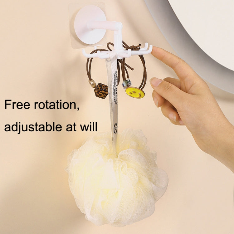 Multifunctional Rotating 7 Claws Hook Kitchen Storage 360 Degrees Without Trace Hooks(Black)