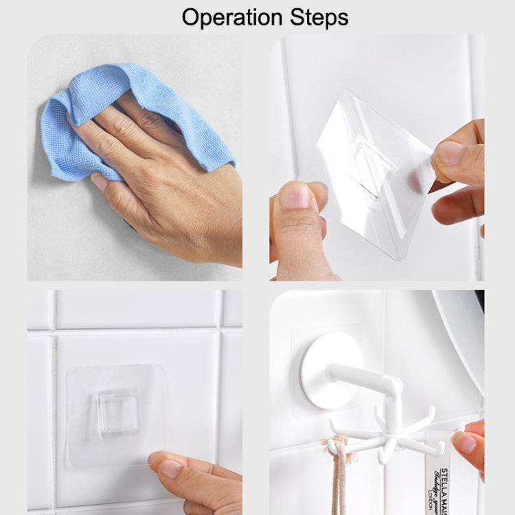 Multifunctional Rotating 7 Claws Hook Kitchen Storage 360 Degrees Without Trace Hooks(White)