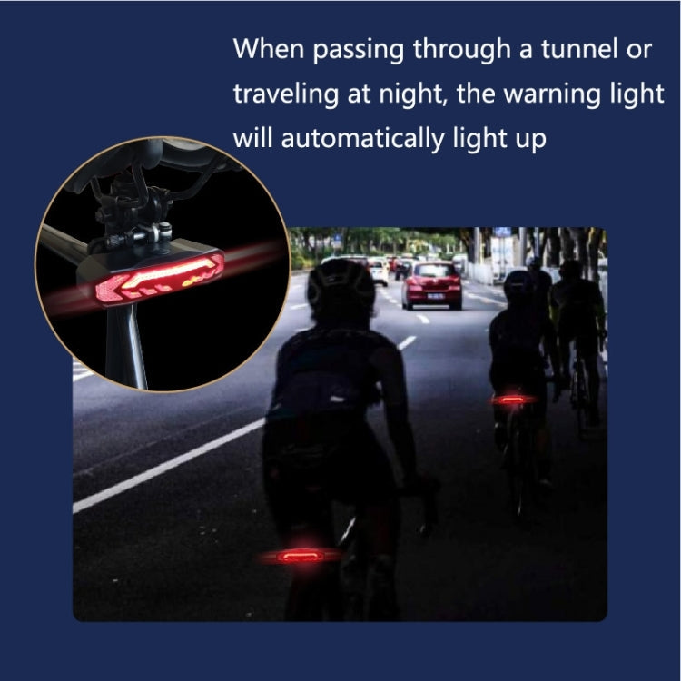SF31 Bicycle Smart Brake Taillight USB Alerter Night Ride Ride Mountain Vehicle Turn LED Taillights(Black)