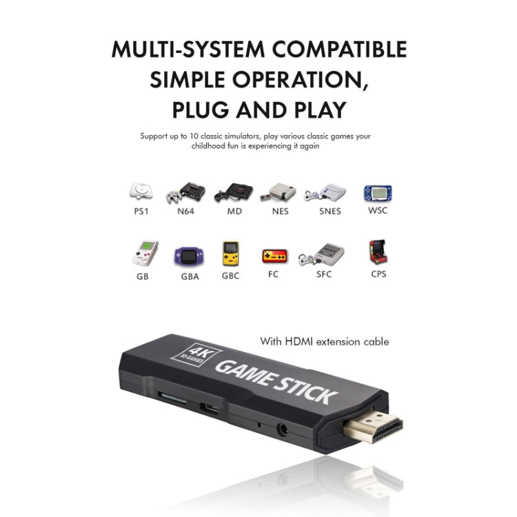GD10 2.4G Wireless 4K HD TV Game Console PSP Game Box 128G Built-in 40,000 Games