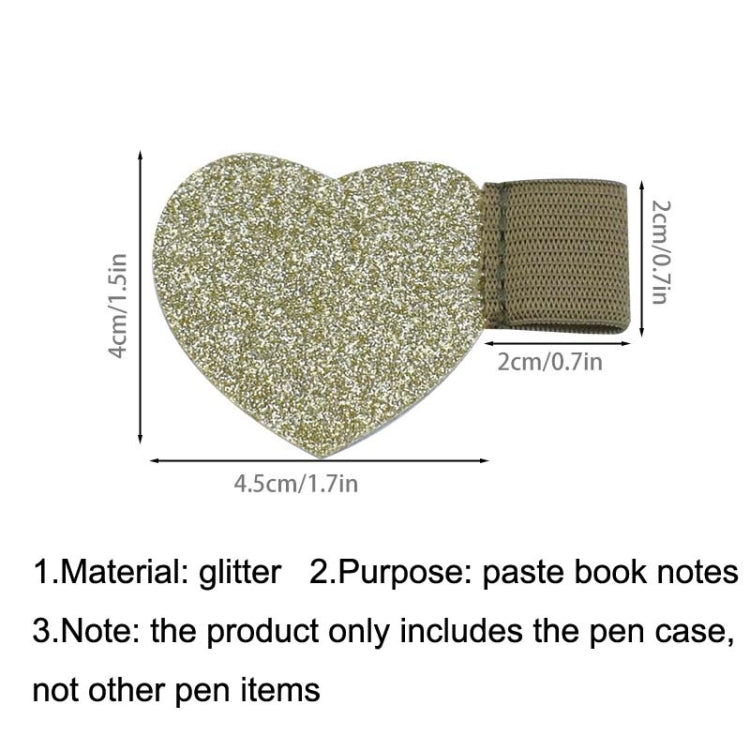 2pcs Mini Self-Adhesive Love Pen Holder PU Pen Clip Elastic Band Pen Insert(Grey)