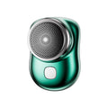 Electric Mini Shaver USB Rechargeable Waterproof Portable Razor(Green)