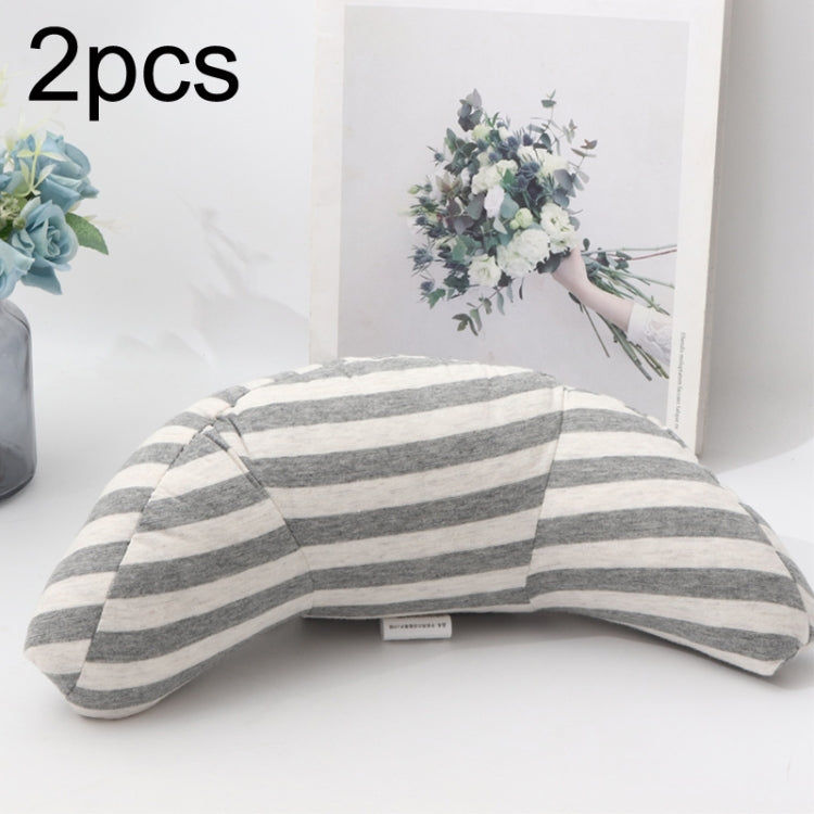 2pcs Children Neck Headrest Comfortable Shoulder Cover Car Neck Guard Pillow(Gray Stripe)