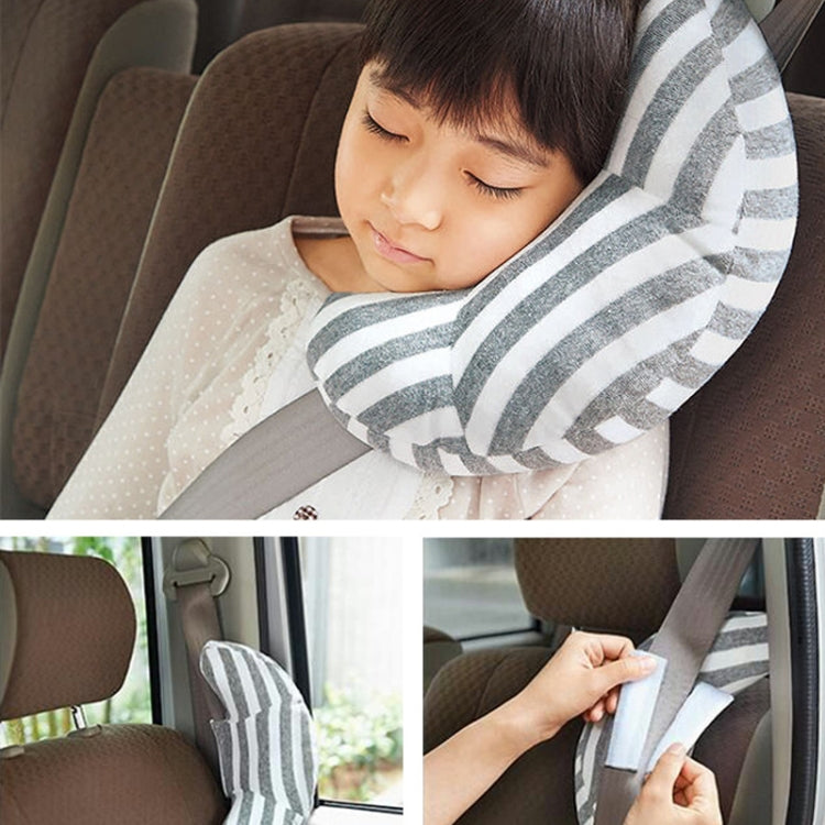 2pcs Children Neck Headrest Comfortable Shoulder Cover Car Neck Guard Pillow(Green Stripe)