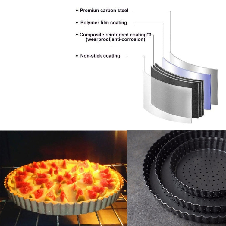 BM1075 Perforated Pizza Pan Kitchen Carbon Steel Non-stick Fruit Pie Mould Bakeware, Specification: 5 inches