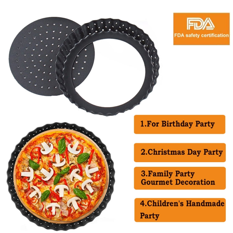 BM1075 Perforated Pizza Pan Kitchen Carbon Steel Non-stick Fruit Pie Mould Bakeware, Specification: 9 inches