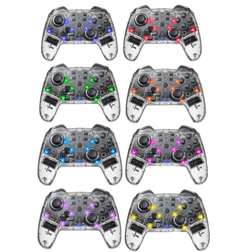 For Switch Pro Wireless Bluetooth Gamepad With LED Light Wake Up Function(Transparent)