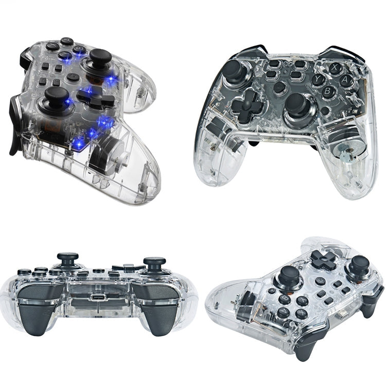 For Switch Pro Wireless Bluetooth Gamepad With LED Light Wake Up Function(Transparent)