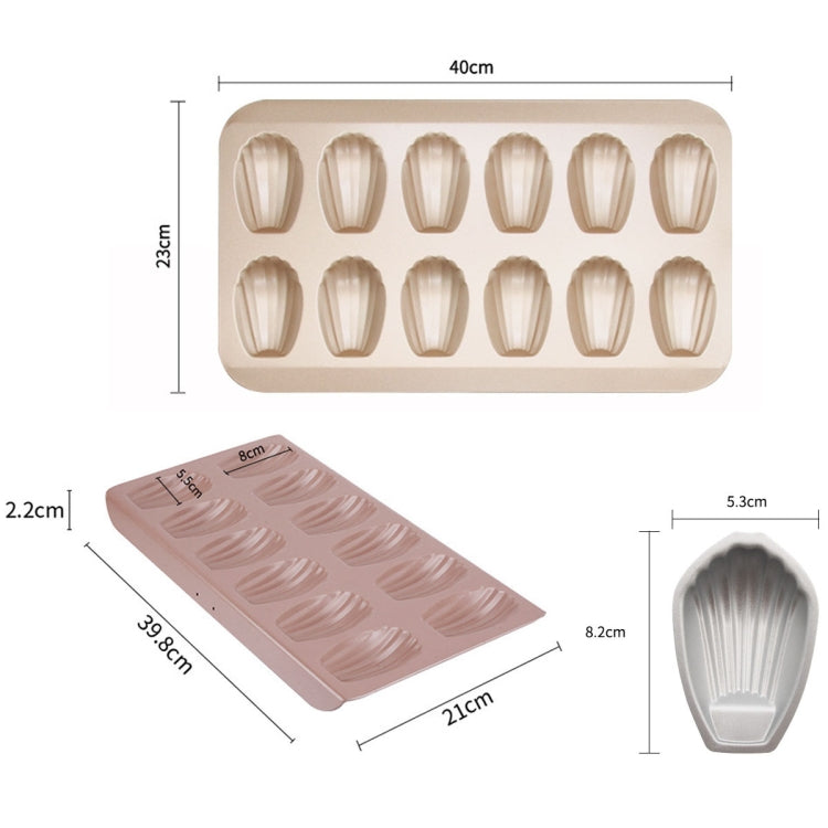 BM1067 Shell Shaped Non-stick Cake Mold Kitchen Biscuit Pan Baking Mold, Specification: Silver Thicken