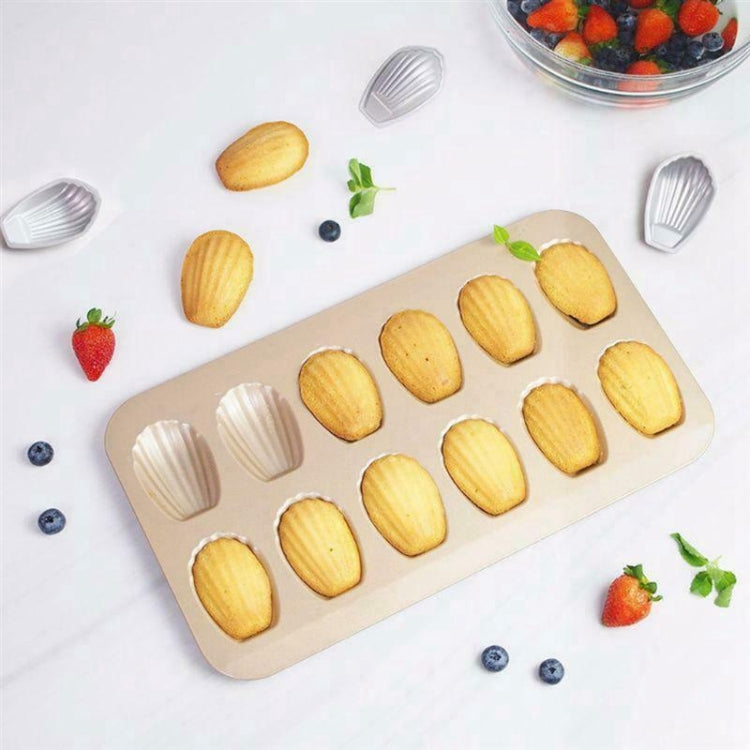 BM1067 Shell Shaped Non-stick Cake Mold Kitchen Biscuit Pan Baking Mold, Specification: White Thicken