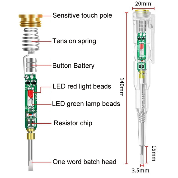 Multi-Functional High-Brightness Color Light Intelligent Sensor On-Off Electroscope Pen(With Packaging)