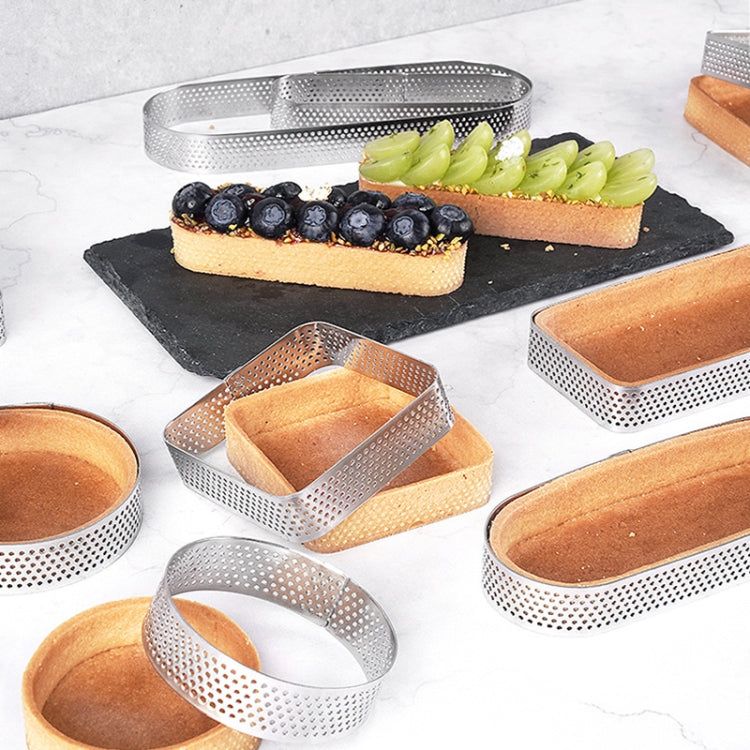 BN1006 Stainless Steel Mousse Circle Thickened Perforated Cake Mold DIY Baking Tools, Specification: Round 3.5 inches