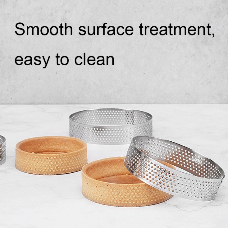 BN1006 Stainless Steel Mousse Circle Thickened Perforated Cake Mold DIY Baking Tools, Specification: Round 3.5 inches
