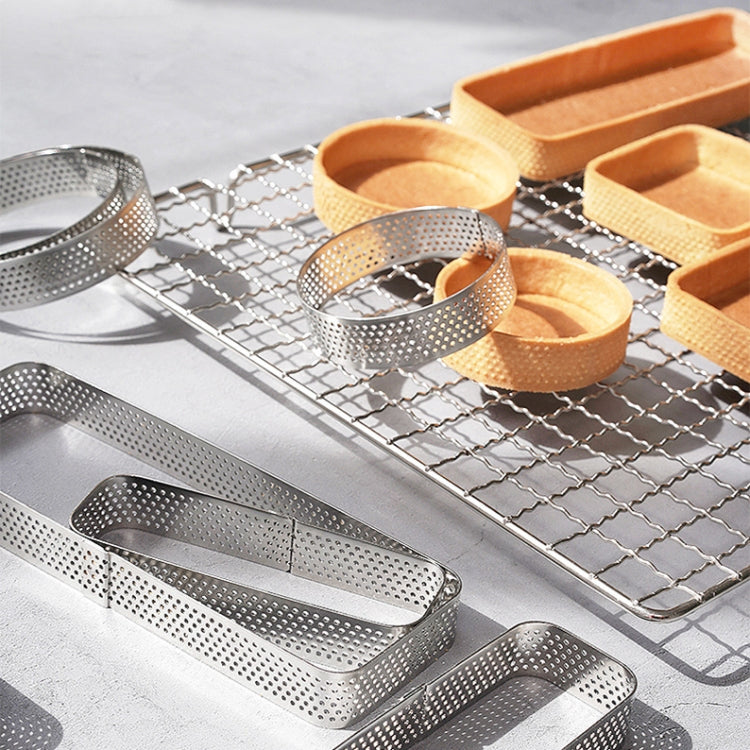 BN1006 Stainless Steel Mousse Circle Thickened Perforated Cake Mold DIY Baking Tools, Specification: Round 3.5 inches