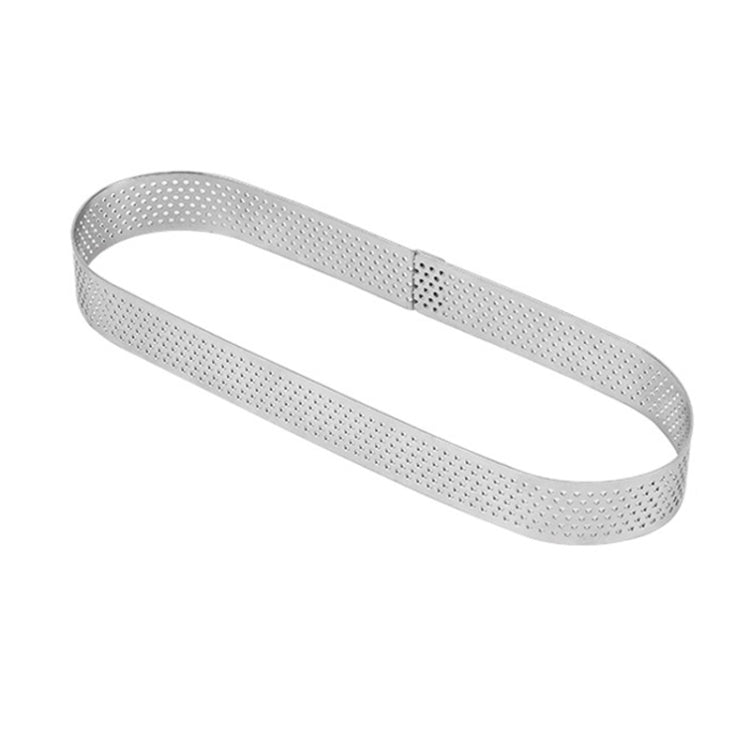 BN1006 Stainless Steel Mousse Circle Thickened Perforated Cake Mold DIY Baking Tools, Specification: Oval 7.2 inches