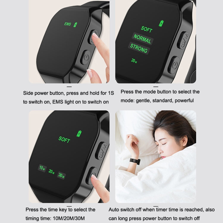 Watch Sleeping Instrument Intelligent Portable Pulse Soothing Insomnia Massage Instrument(Pink)