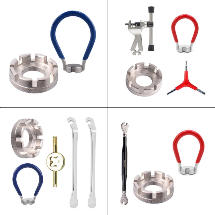 Wrench+Spoke Wrench+Valve Core Lock+2 Tire Lever Chrome Molybdenum Steel Mountain Bike Spoke Wrench Set