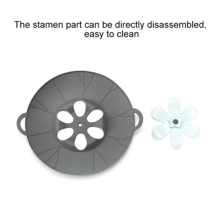 Silicone Flower Spill-proof Pot Lid Rotatable Pot Lid Kitchen Gadget, Size: 23cm Small Yellow