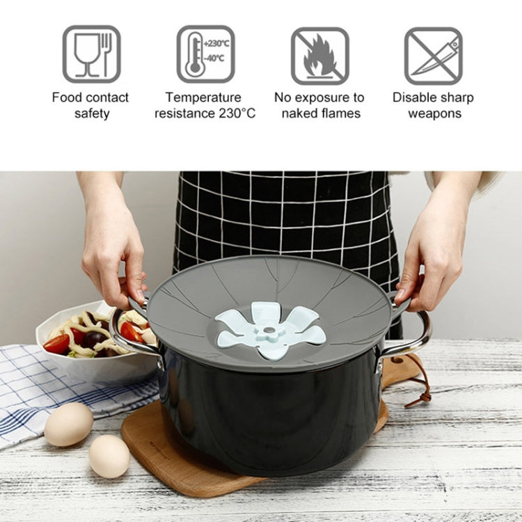 Silicone Flower Spill-proof Pot Lid Rotatable Pot Lid Kitchen Gadget, Size: 23cm Small Yellow