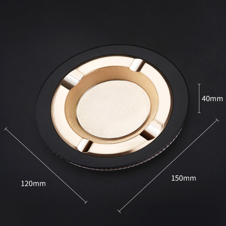 HONEST Cigar Ashtray Metal Cowhide Leather Personalized Ashtray, Color: White+Black skin