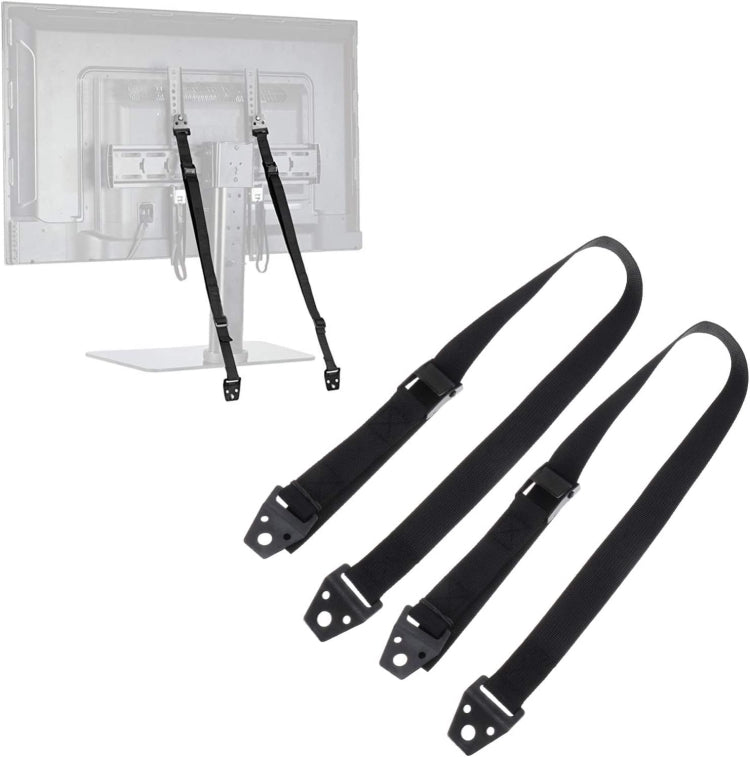 2pcs TV And Furniture Anti Tip Straps Baby Safety Lock Protection 2.5x80cm(Black)