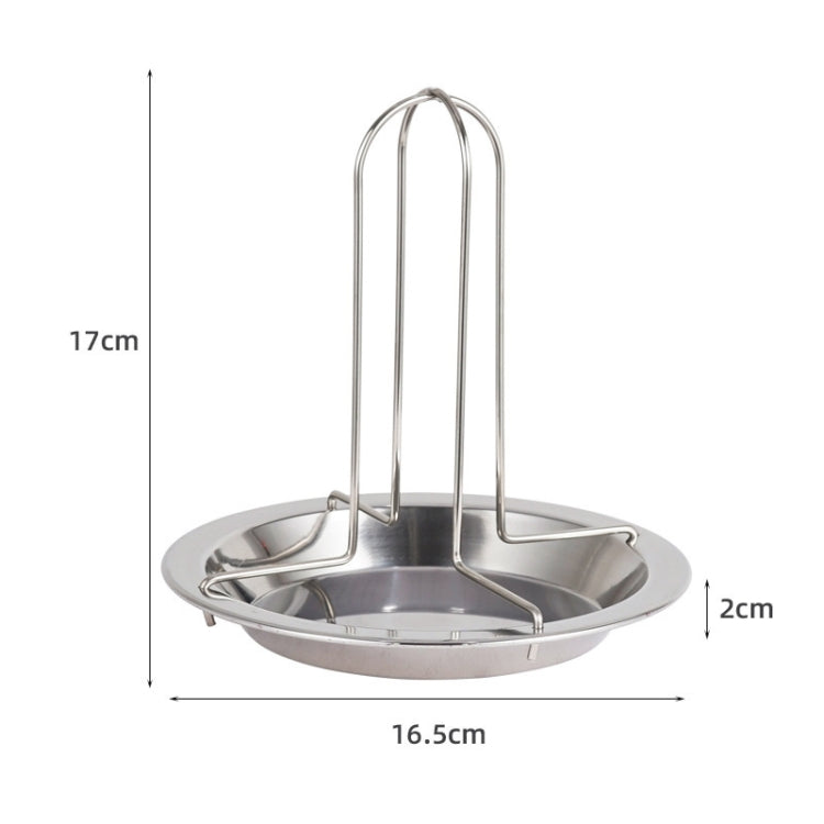 Outdoor Camp Thickening Barbecue Grill Roasting Chicken Rack Roasting Chicken Pan(Stainless Steel)
