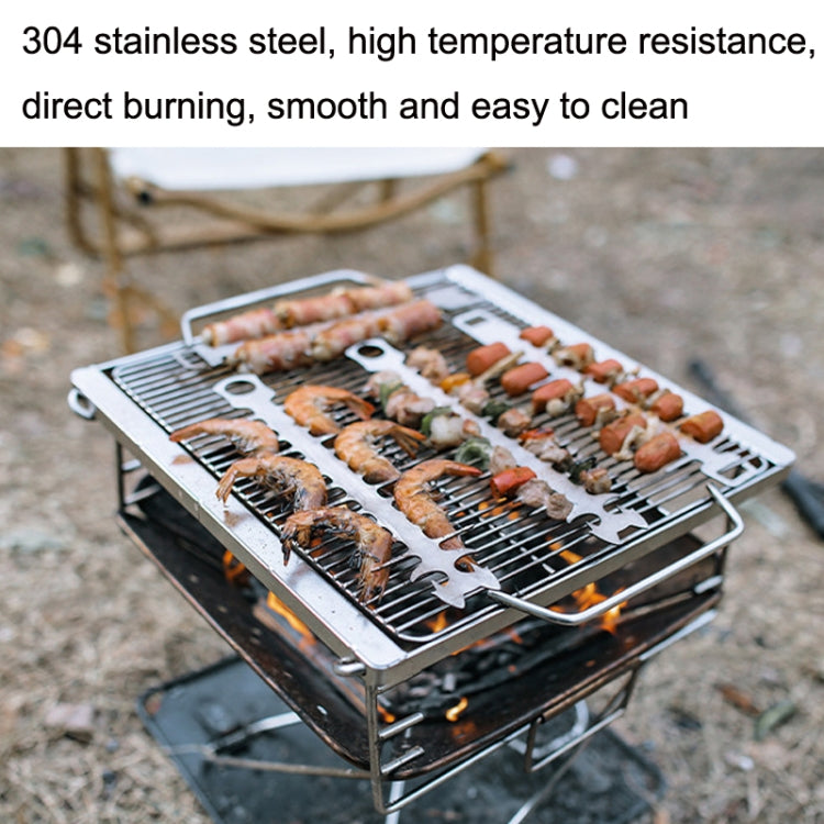 Outdoor Fish Bone Barbecue Steak 304 Stainless Steel Barbecue Stick(Cat Face Style)