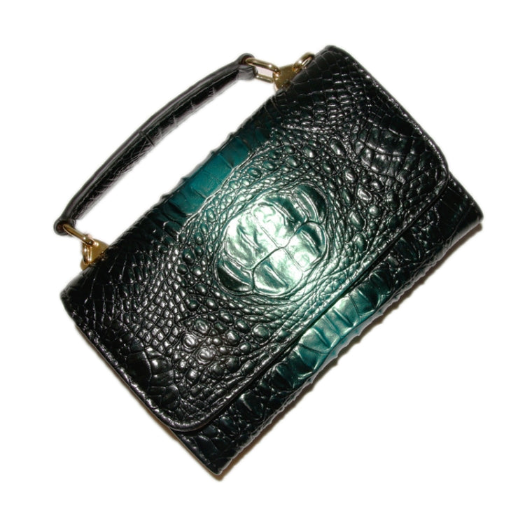 Multi-functional Chain Lady Cross-body Wrist Bag(Crocodile Head Green)