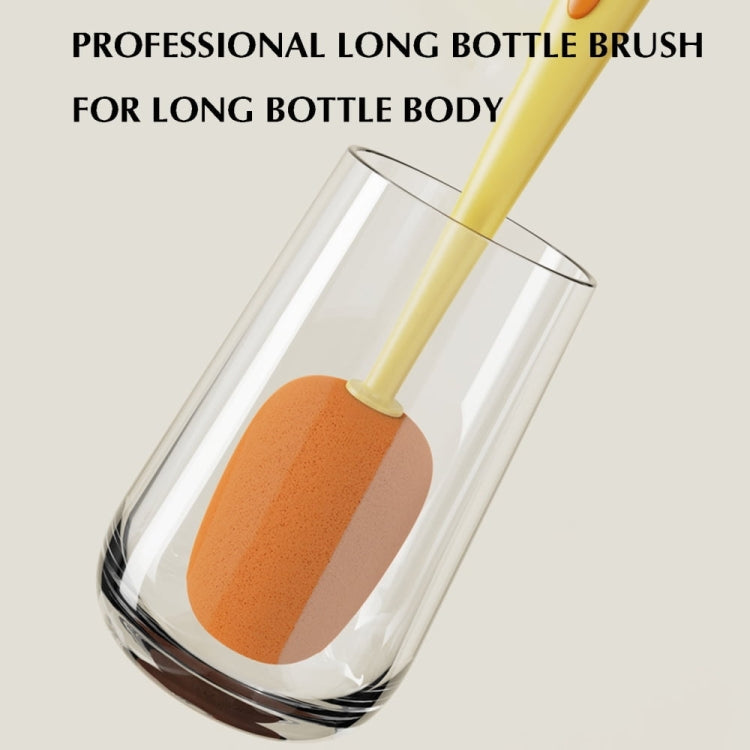Long Handle Household Multifunctional Cup Washing Brush Carrot Shape 3 In 1 Cleaning Brush(Green)