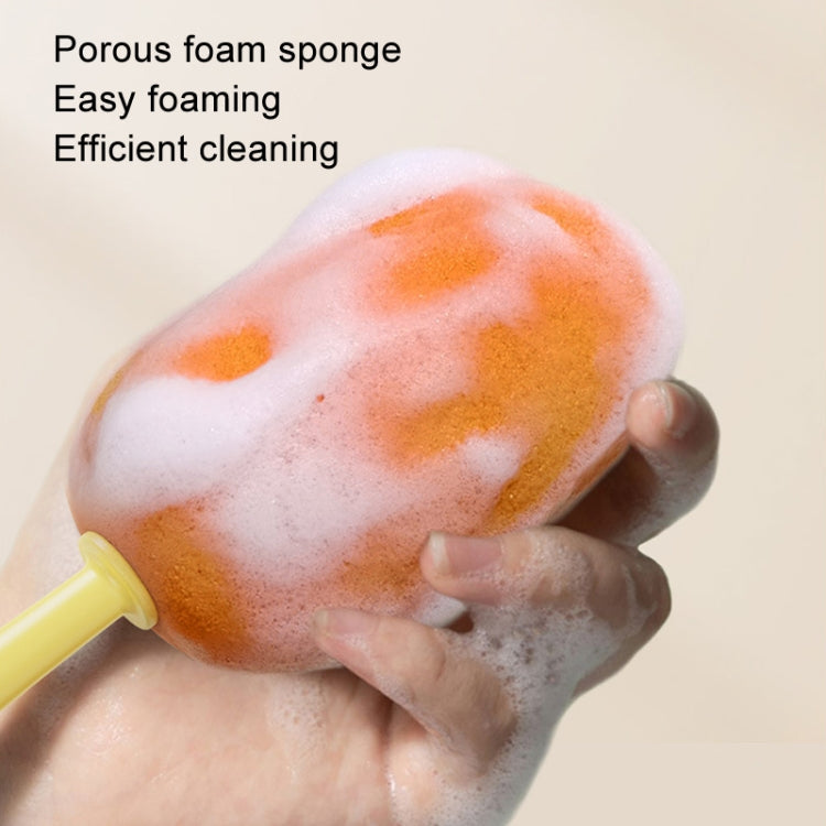 Long Handle Household Multifunctional Cup Washing Brush Carrot Shape 3 In 1 Cleaning Brush(Yellow)