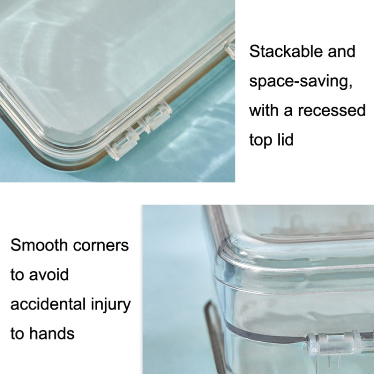 RJ 26 Large Capacity Simple Pen Bag Hand Lifting Transparent Double Layer Student Stationery Storage Box(Khaki)