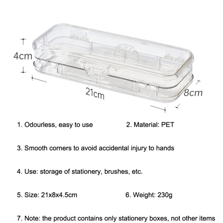 RJ 26 Large Capacity Simple Pen Bag Hand Lifting Transparent Double Layer Student Stationery Storage Box(Transparent)