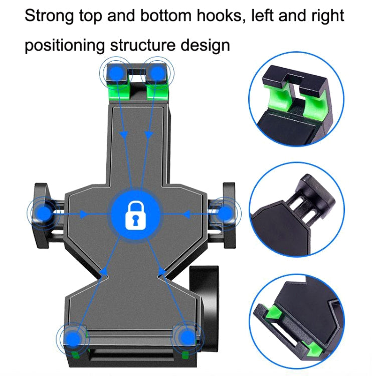 A04 Metal Motorcycle Mobile Phone Navigation Bracket Bicycle Frame Multifunctional Car Fixed Clamp(Rearview Mirror Model)