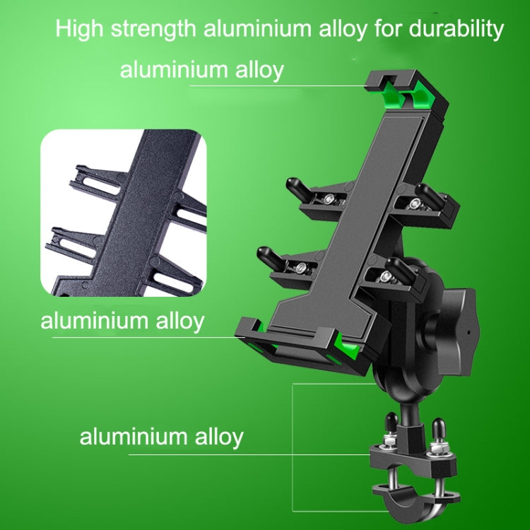 A02 Motorcycle Mobile Phone Navigation Bracket Car Riding Anti-shock Aluminum Alloy Rack(M10 Ball Header Installation Model)
