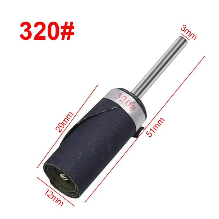 10pcs 3mm Handle Mirror Polishing Paper Stick, Mesh: 320