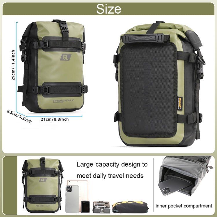 Rhinowalk MT2206 6L Waterproof Motorcycle Bumper Bag Outdoor Riding Bag(Green)