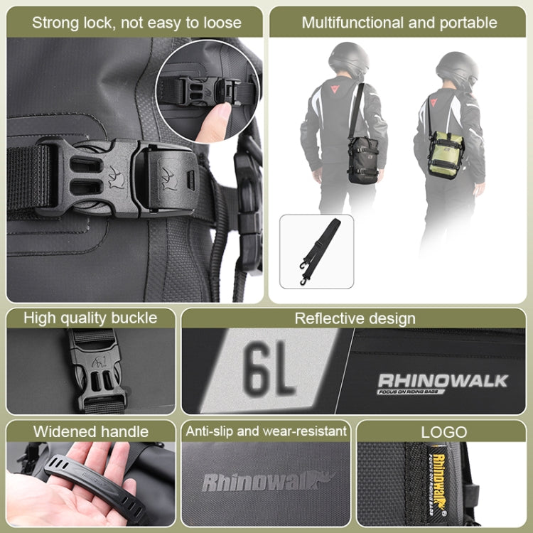 Rhinowalk MT2206 6L Waterproof Motorcycle Bumper Bag Outdoor Riding Bag(Black)
