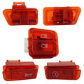 Motorcycle Headlight Horn Steering Switch Accessories(5 in 1 Red)