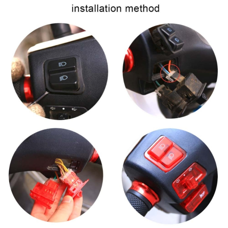 Motorcycle Headlight Horn Steering Switch Accessories(5 in 1 Orange)