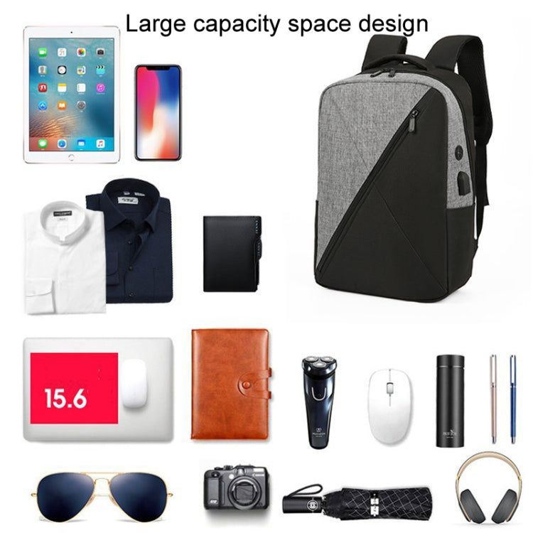 3 In 1 Computer Shoulder Bag Oxford Cloth Schoolbag Multifunctional USB Business Bag(Red)