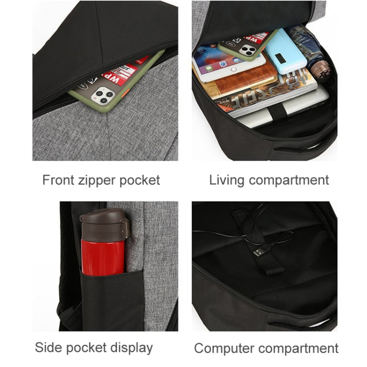 3 In 1 Computer Shoulder Bag Oxford Cloth Schoolbag Multifunctional USB Business Bag(Red)