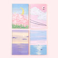 4books /Set  W752B Oil Painting Landscape A5 Coil Book Thickened Horizontal Line Notebook(Sell Happiness)