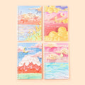 4books /Set  W752B Oil Painting Landscape A5 Coil Book Thickened Horizontal Line Notebook(Star Sea)