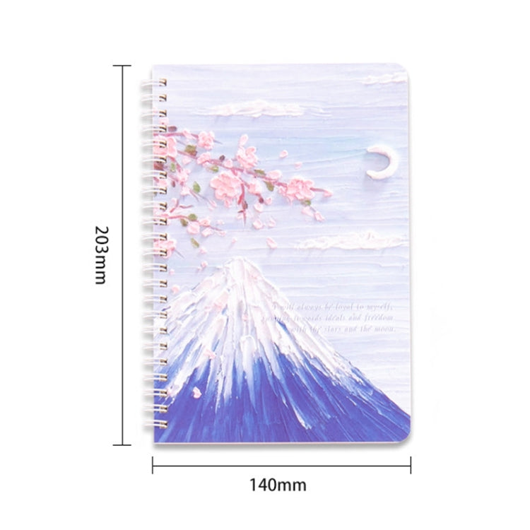 4books /Set  W752B Oil Painting Landscape A5 Coil Book Thickened Horizontal Line Notebook(Sell Happiness)